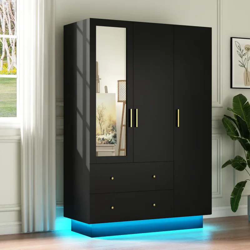 3 doors Armoire Wardrobe With 2 Drawers _ Model A810