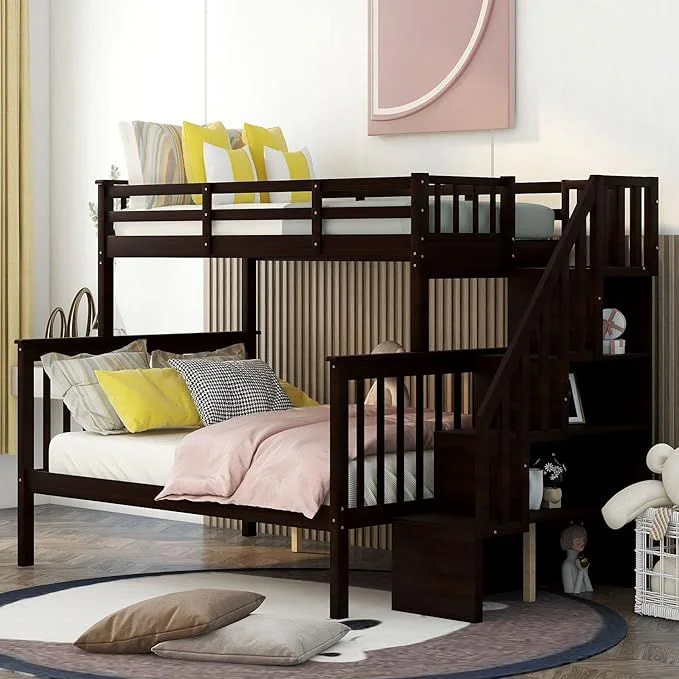 Twin Over Full Bunk Bed with Stairs – Model A844