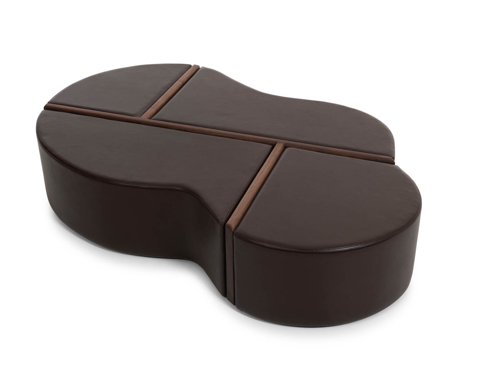 GRID LEATHER Free form low coffee table