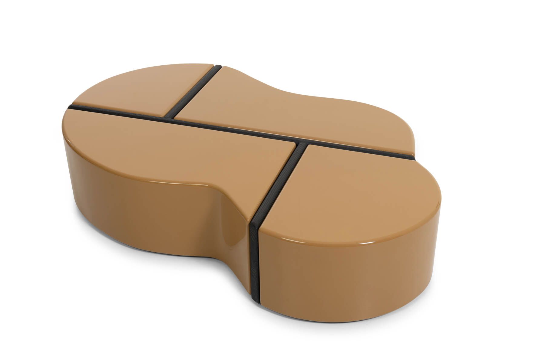 FLINT GRID POLISHED HIGH GLOSS Free form low coffee table