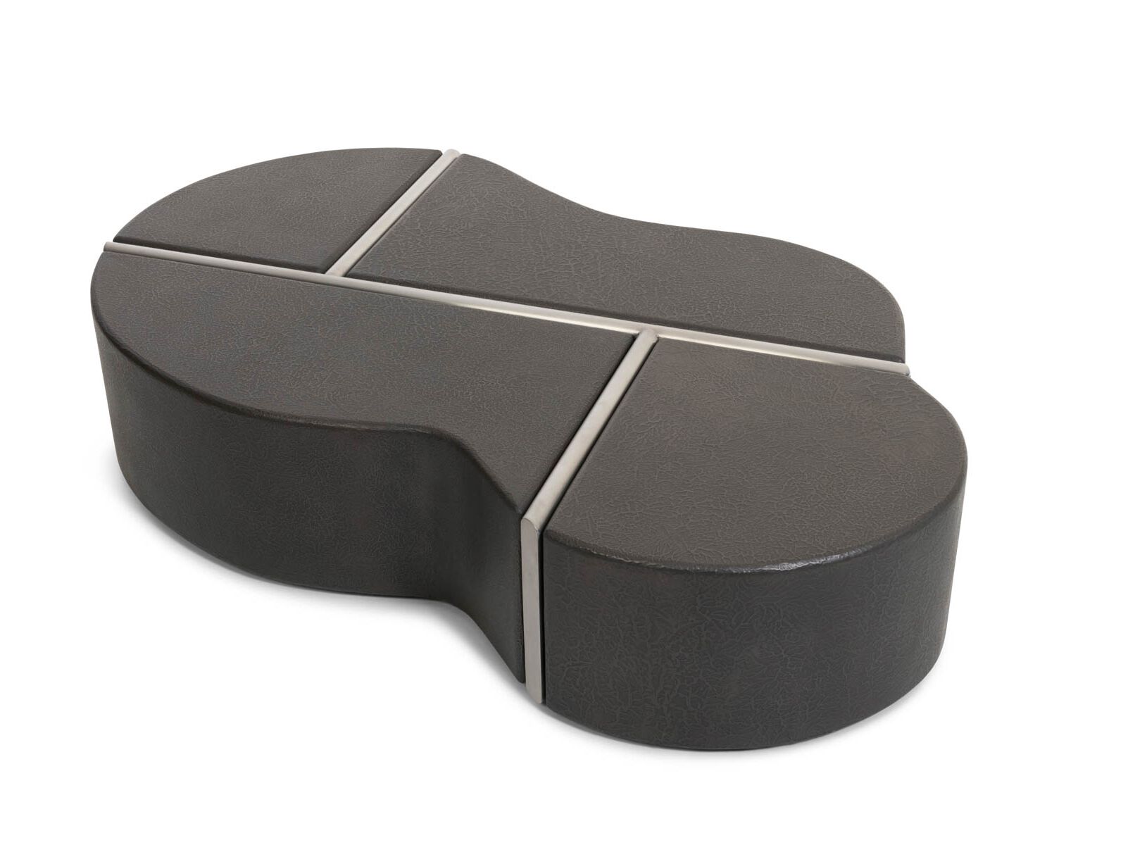 GRID LIQUID METAL Free form low coffee table