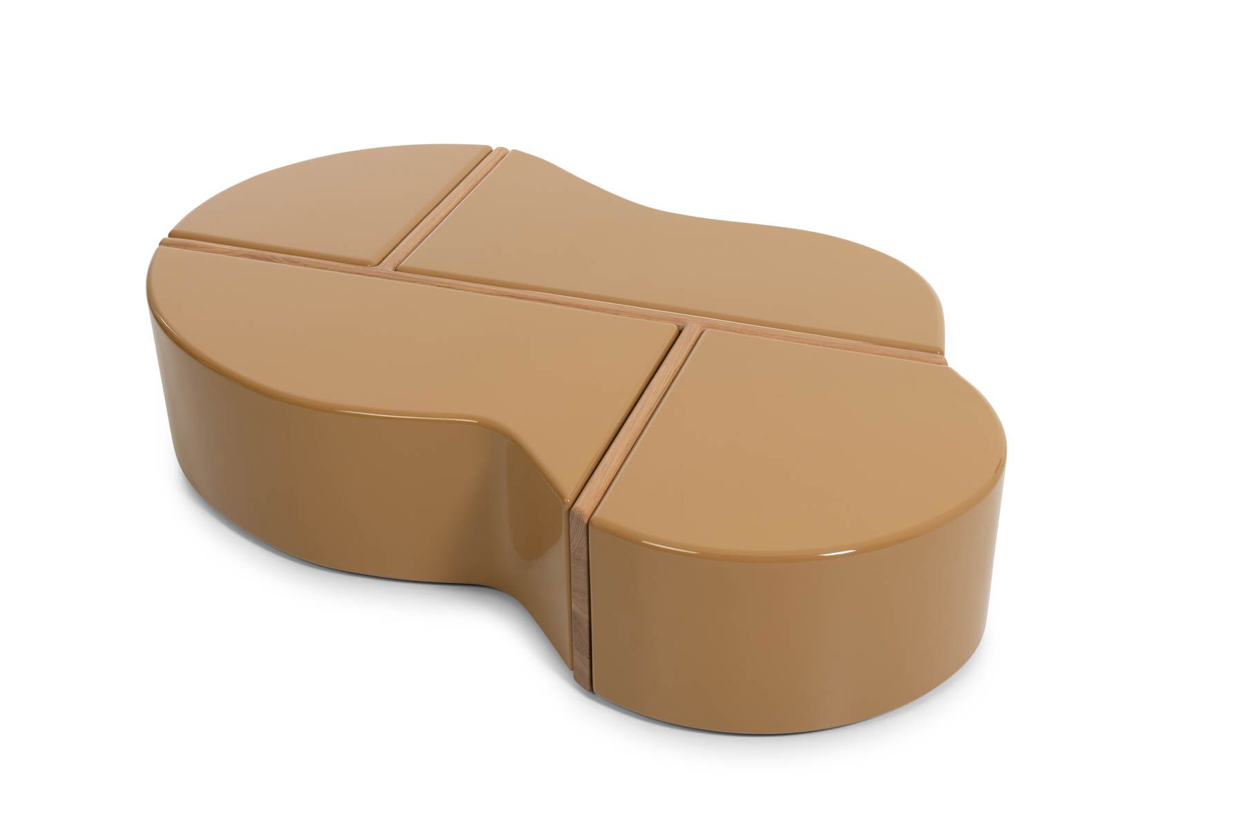 FLINT GRID POLISHED HIGH GLOSS Free form low coffee table