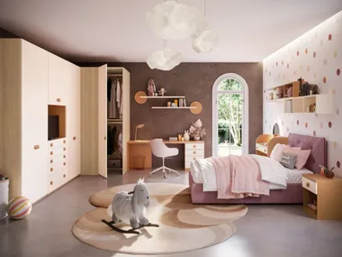 Fitted wooden teenage bedroom TOP CM312