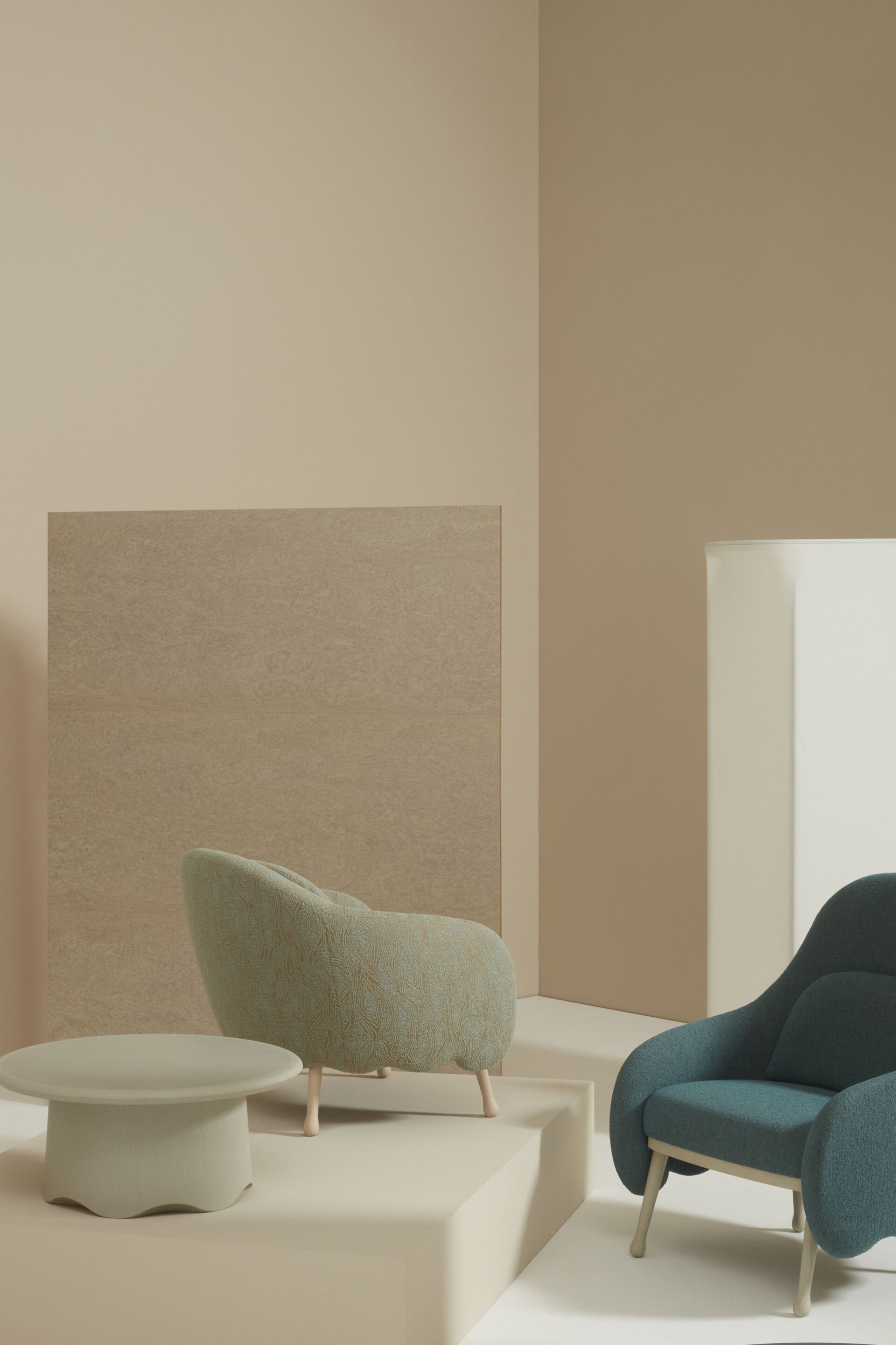 COROLLA 280 — Low round ash coffee table