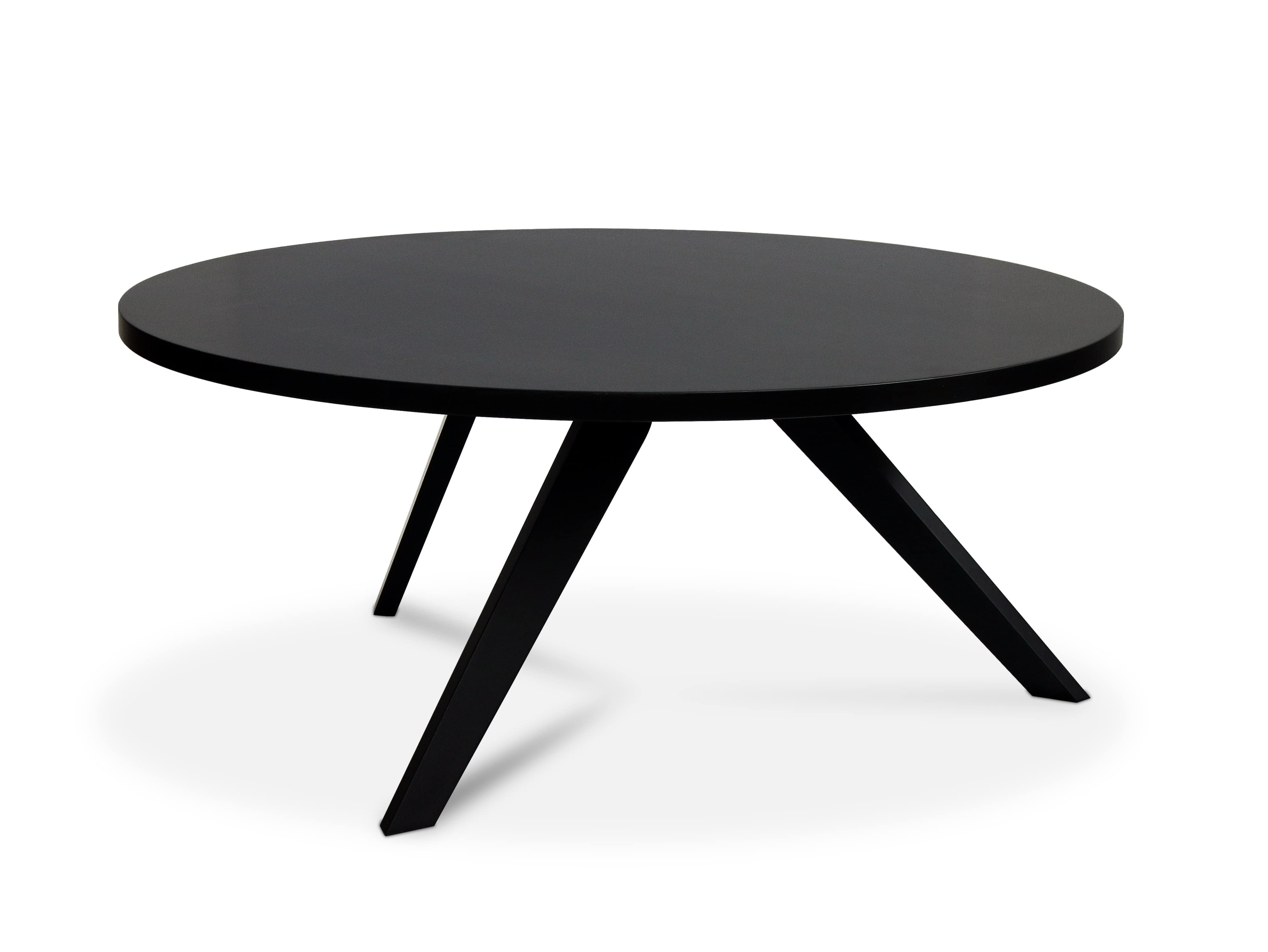 Low round wooden coffee table