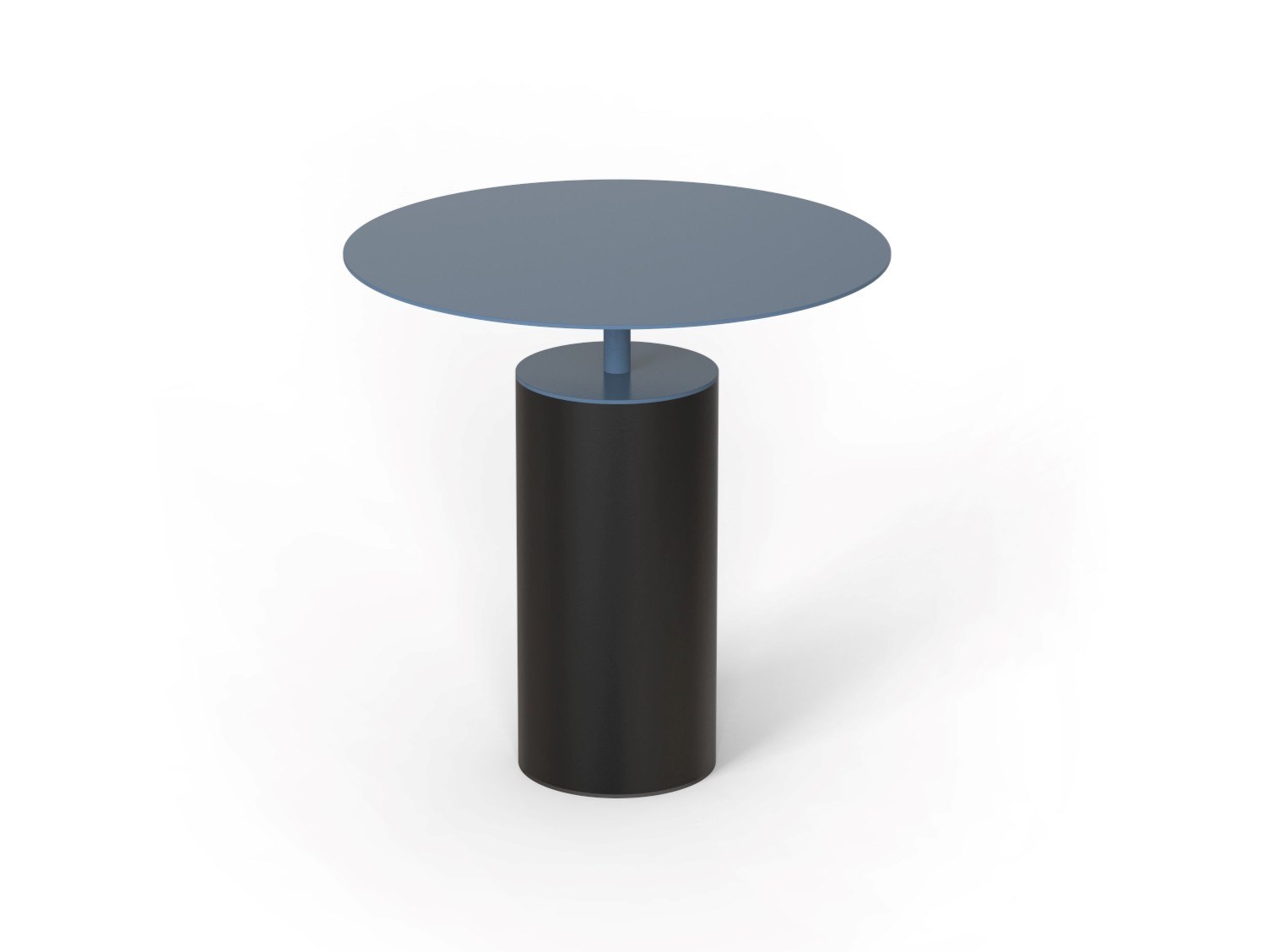 QUARTZ — Round coffee table with carbon fiber base and metal top