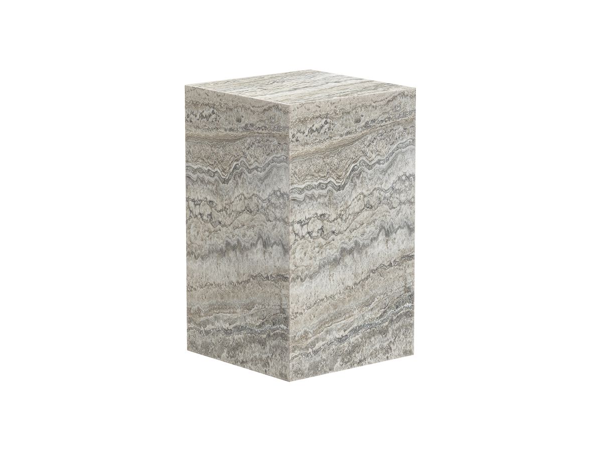 Monolithic travertine coffee table