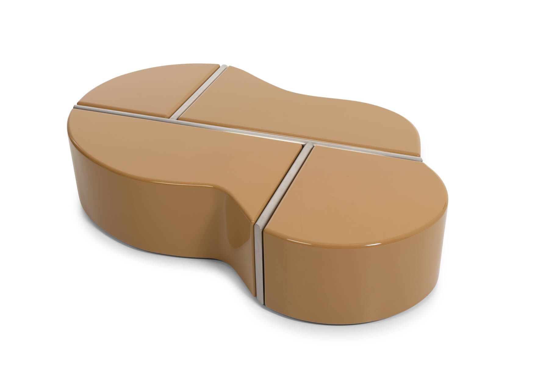 FLINT GRID POLISHED HIGH GLOSS Free form low coffee table
