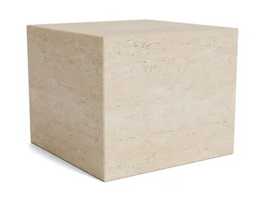 CUBISM — Monolithic travertine coffee table