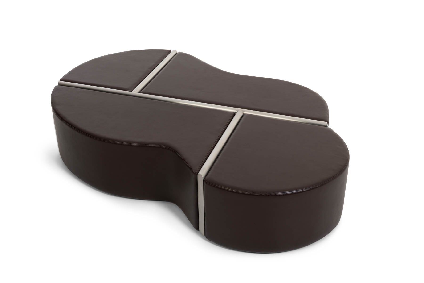FLINT GRID LEATHER Free form low coffee table