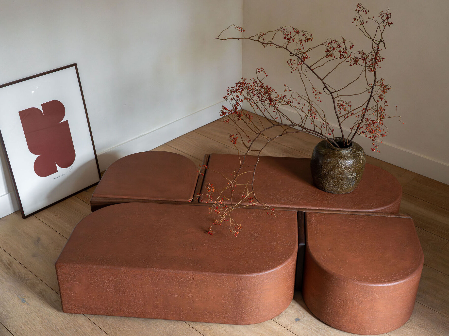 GRID INTERSECTION Low free form coffee table