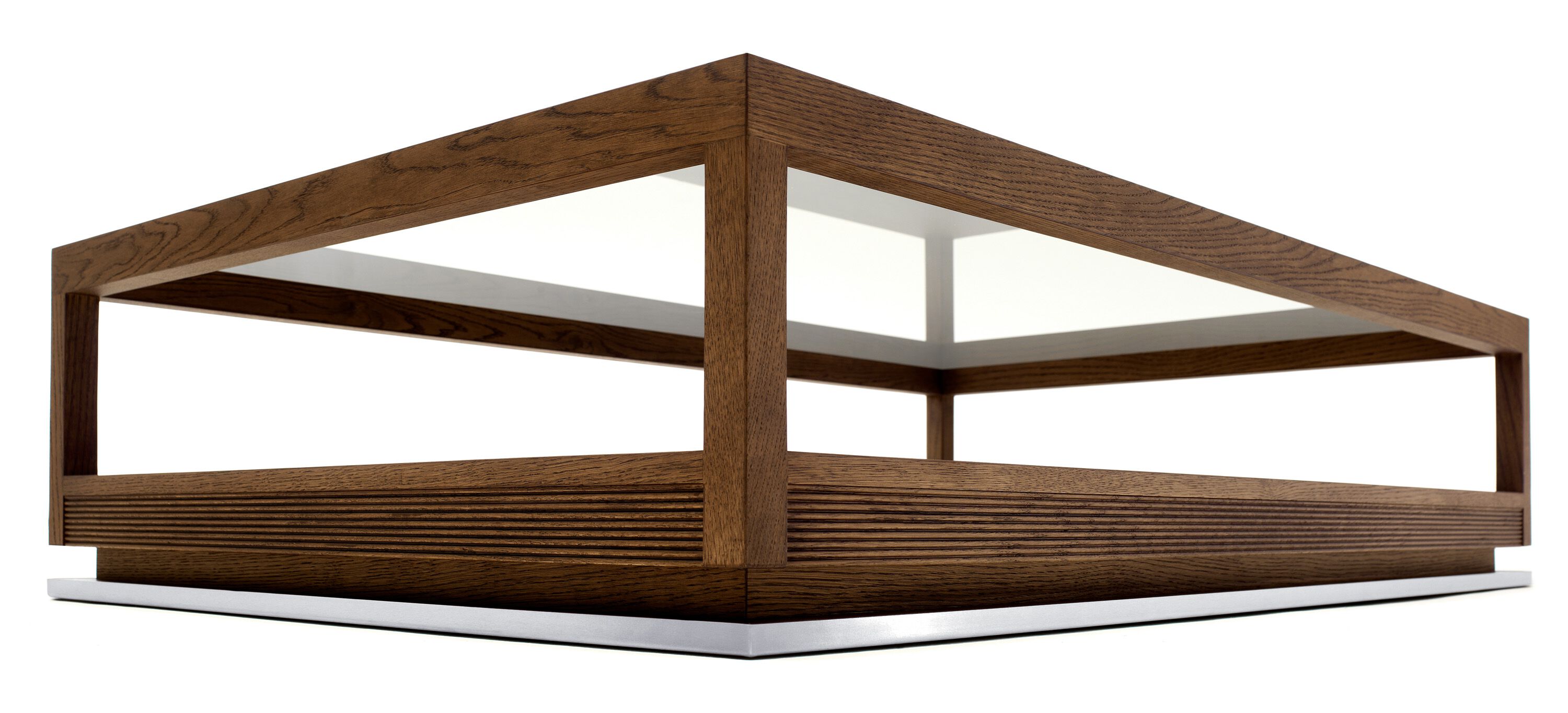 I.C.S. TAVOLINO Wood and glass coffee table