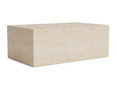 CUBISM — Monolithic travertine coffee table