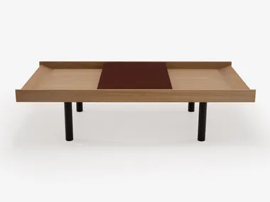 Rectangular wooden coffee table with tray TRAY Ligne Roset