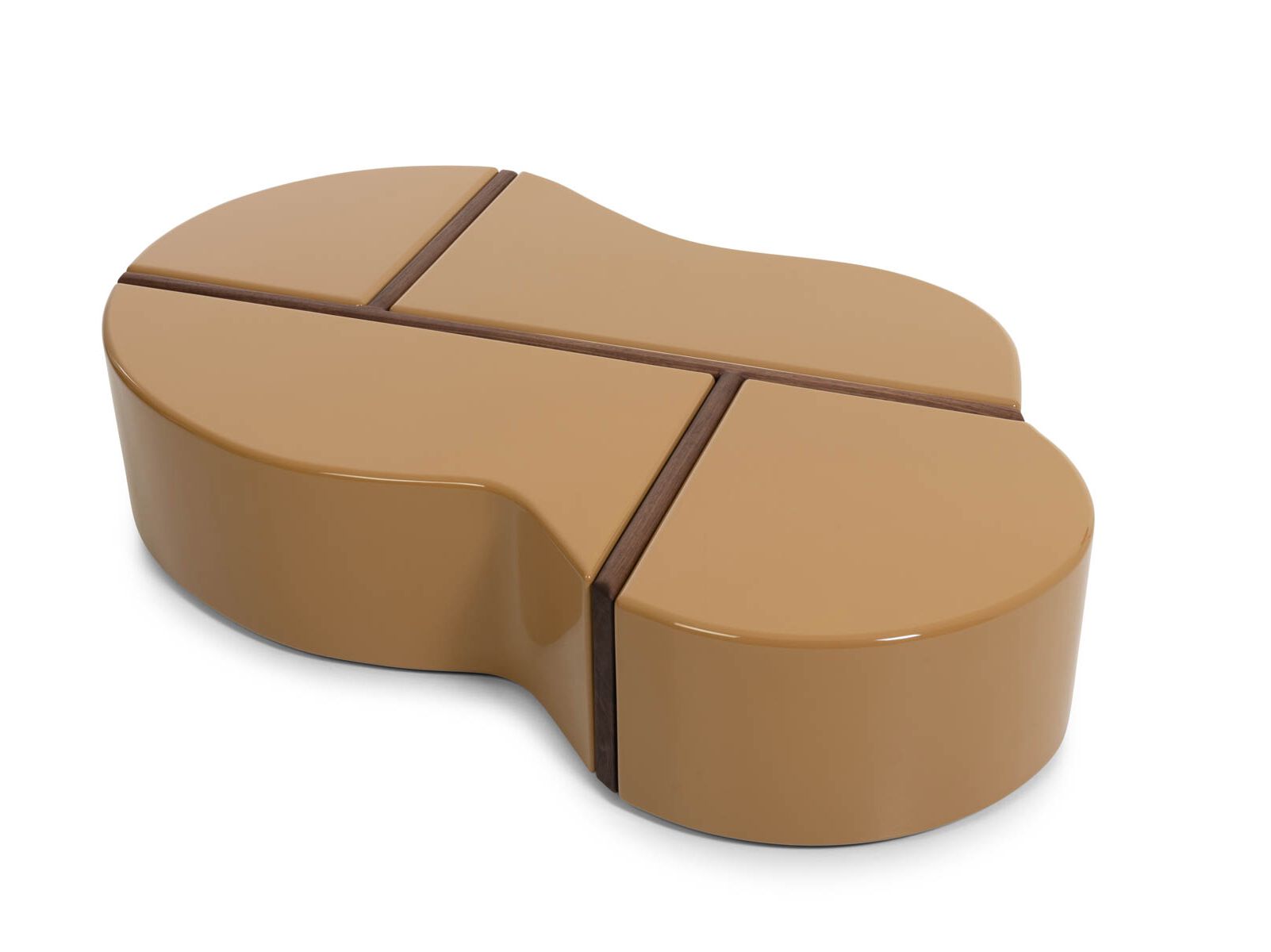 GRID POLISHED HIGH GLOSS Free form low coffee table
