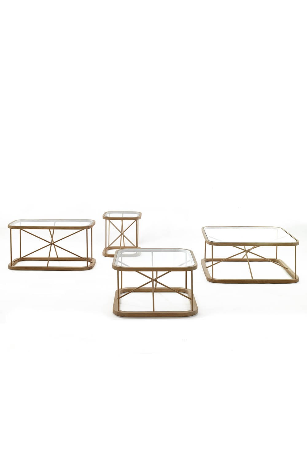 TWIGGY XL Square wood and glass coffee table