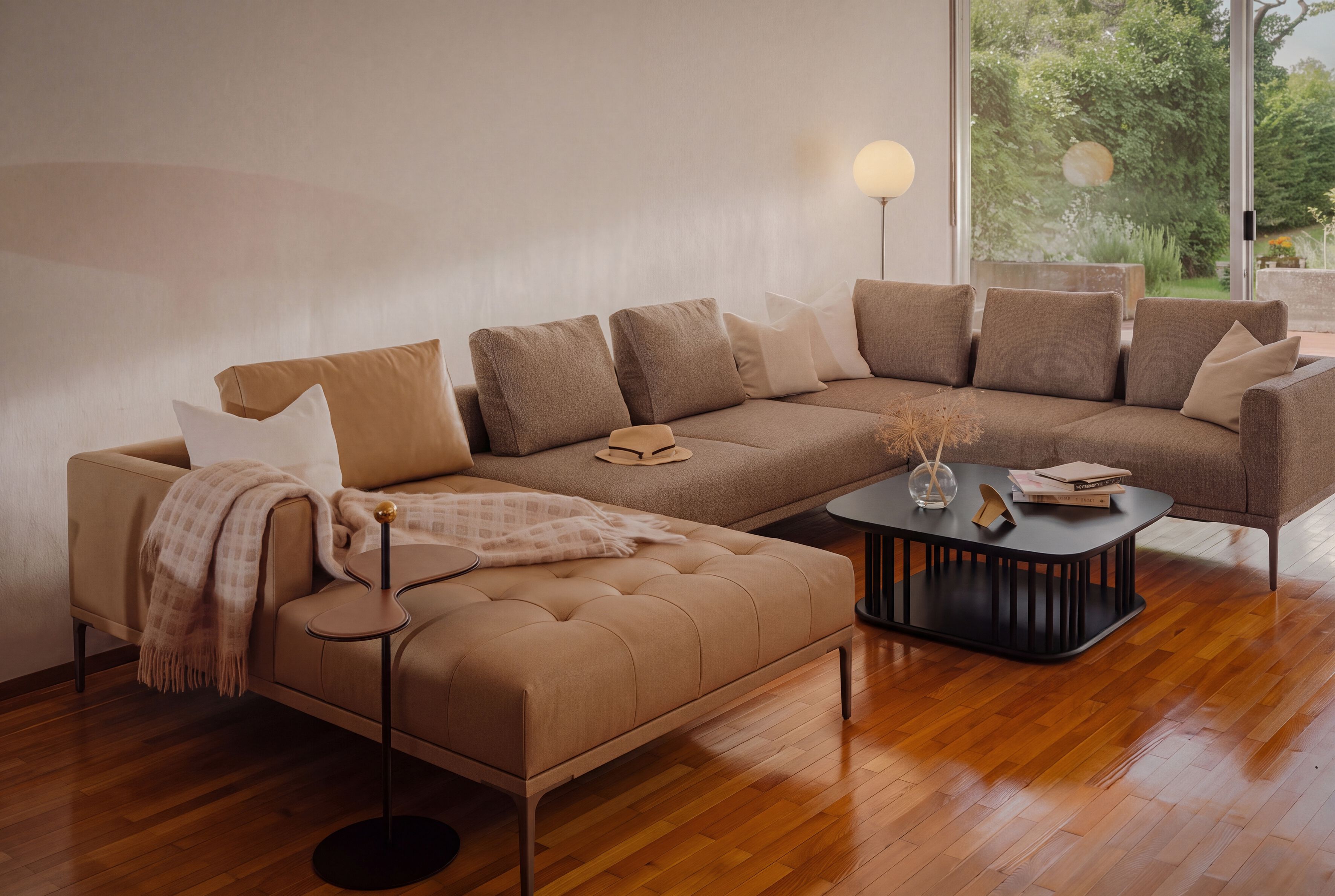 STICKS Square wooden central coffee table