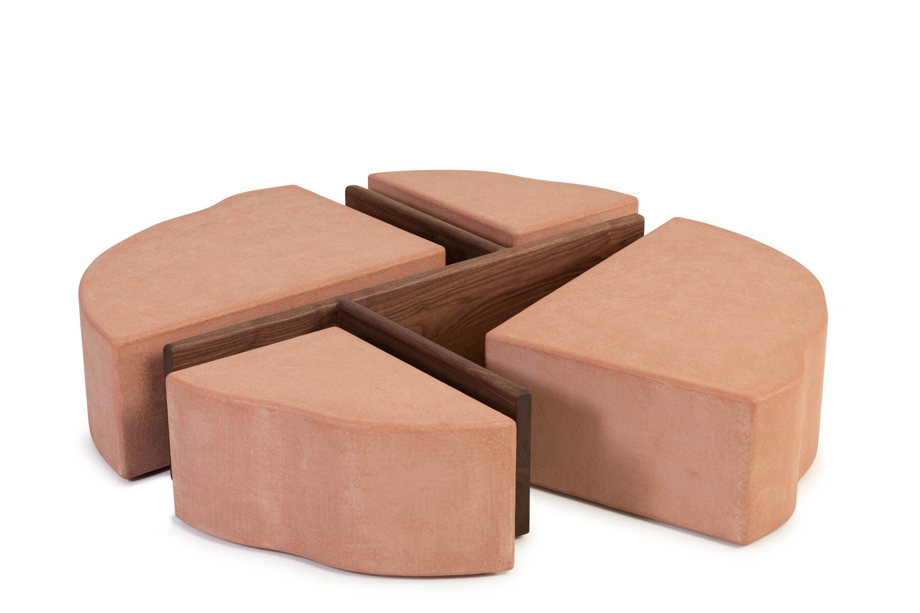 FLINT GRID ROUND Round low coffee table