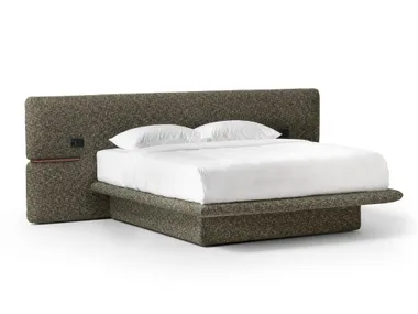 Upholstered storage bed in removable fabric with fantasma base ALBA LONG Altrenotti