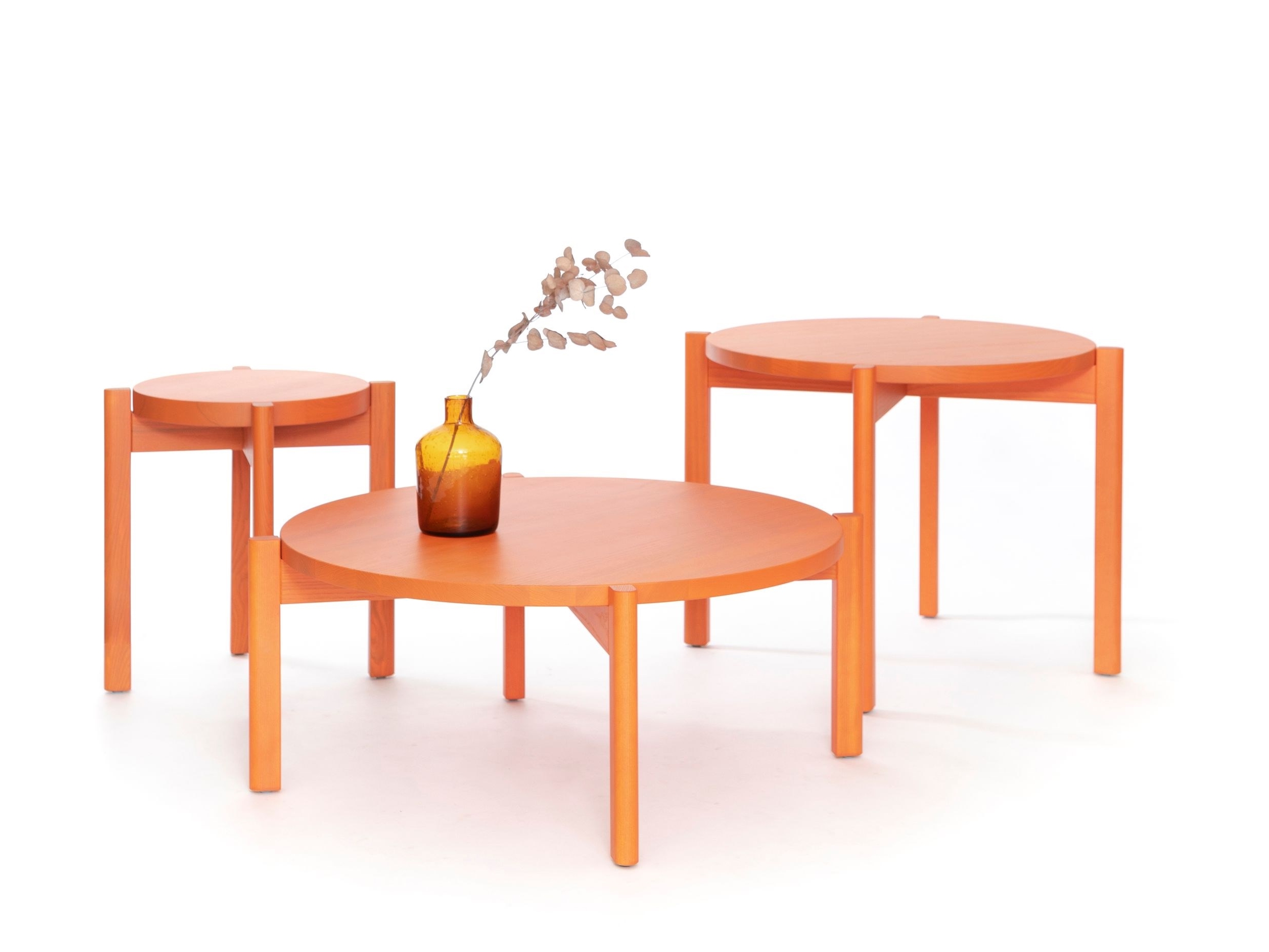 NAKU Round solid wood coffee table