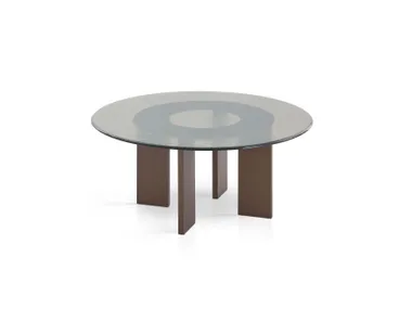 Round glass and aluminium coffee table LEKU C806 R 80 EXPORMIM