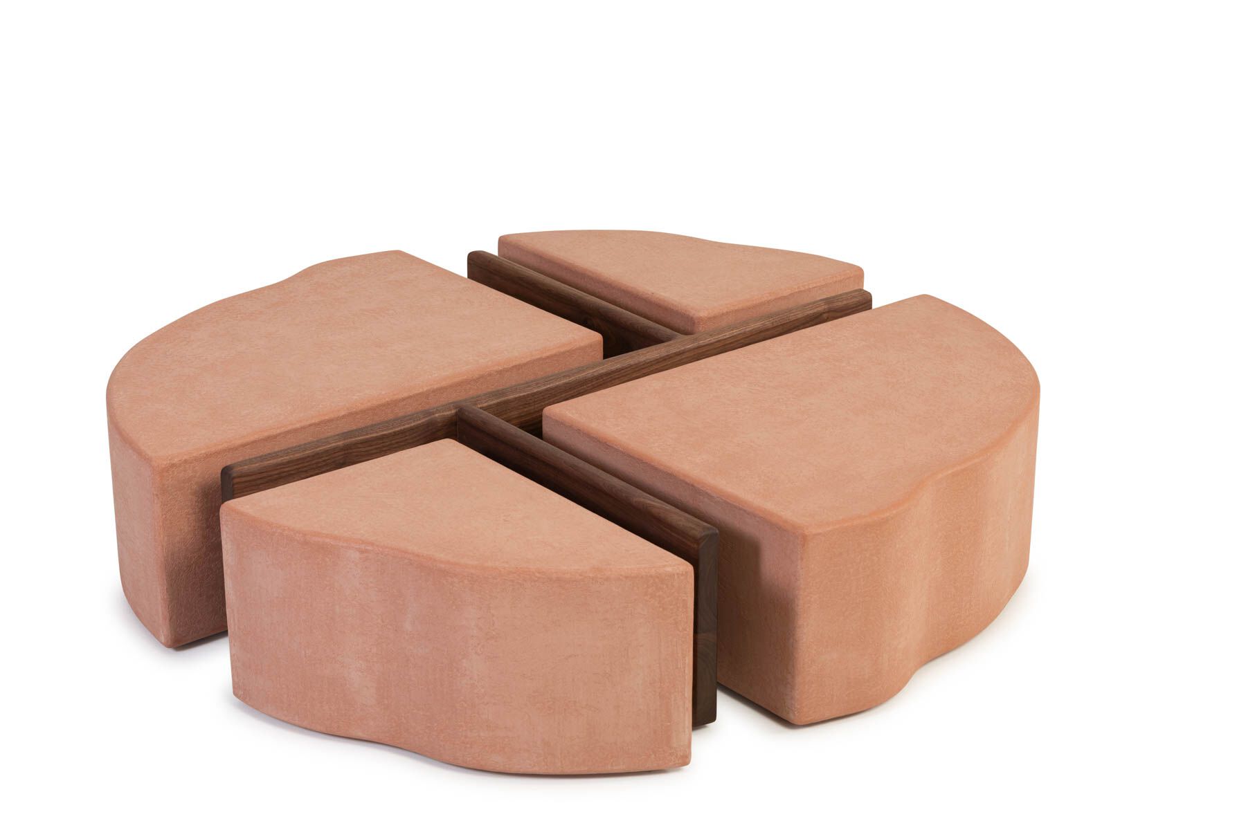 FLINT GRID ROUND Round low coffee table