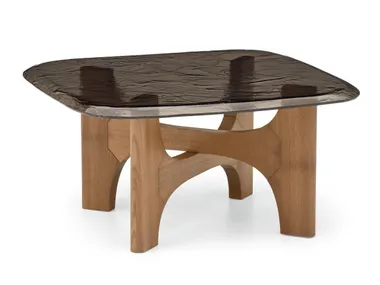Square glass central coffee table NOGU Calligaris