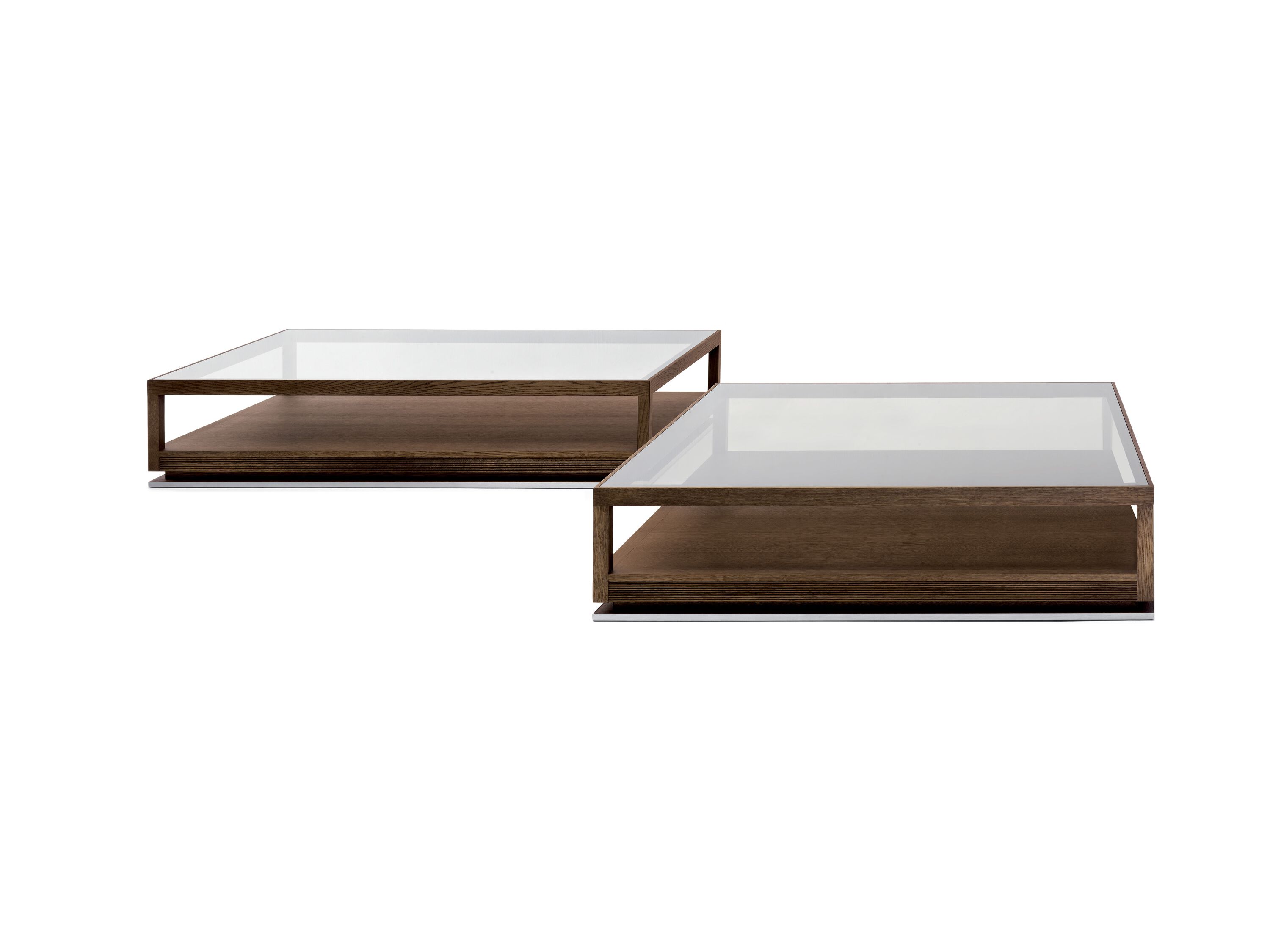 I.C.S. TAVOLINO Wood and glass coffee table