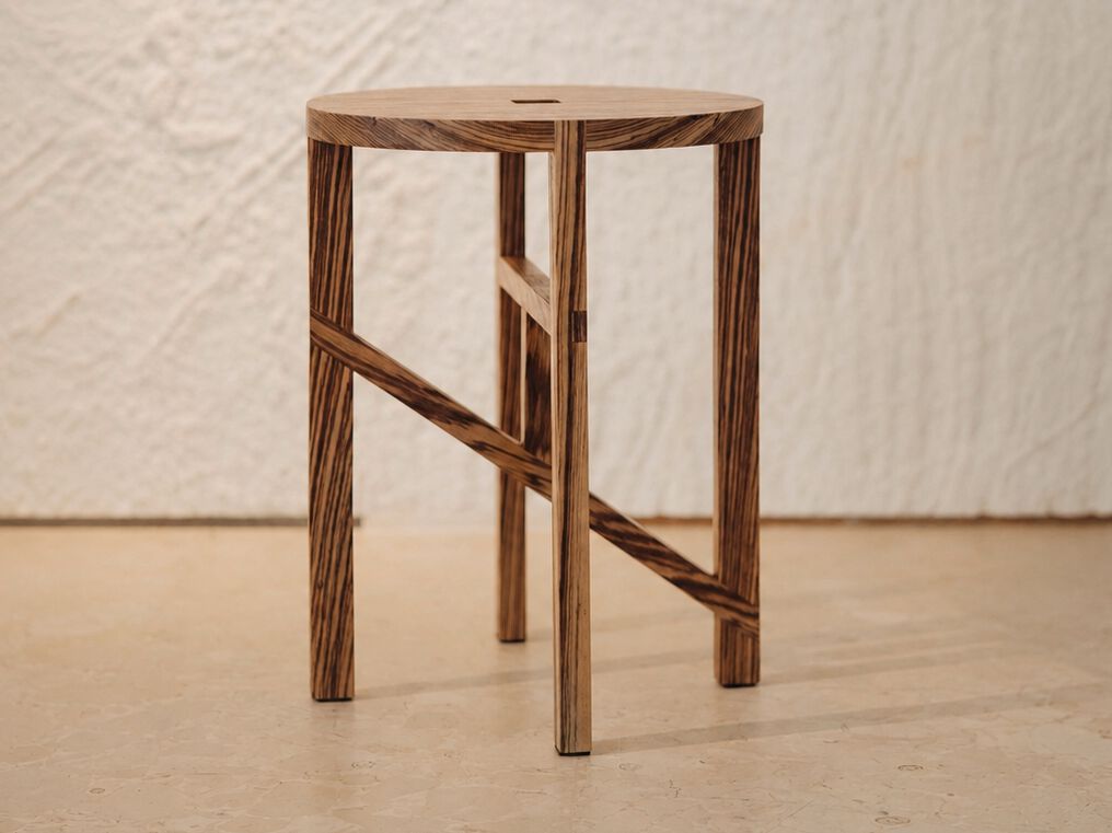 Second-Studio OBLIQUO Wooden coffee table / stool