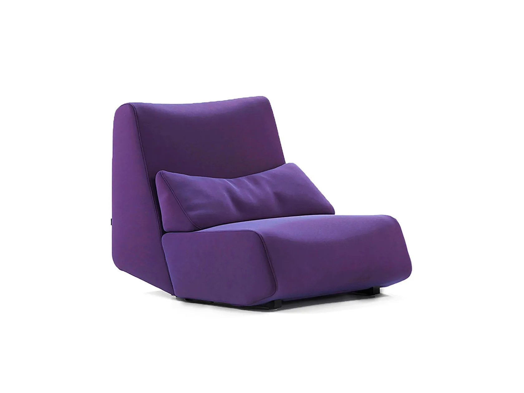 High-back fabric armchair