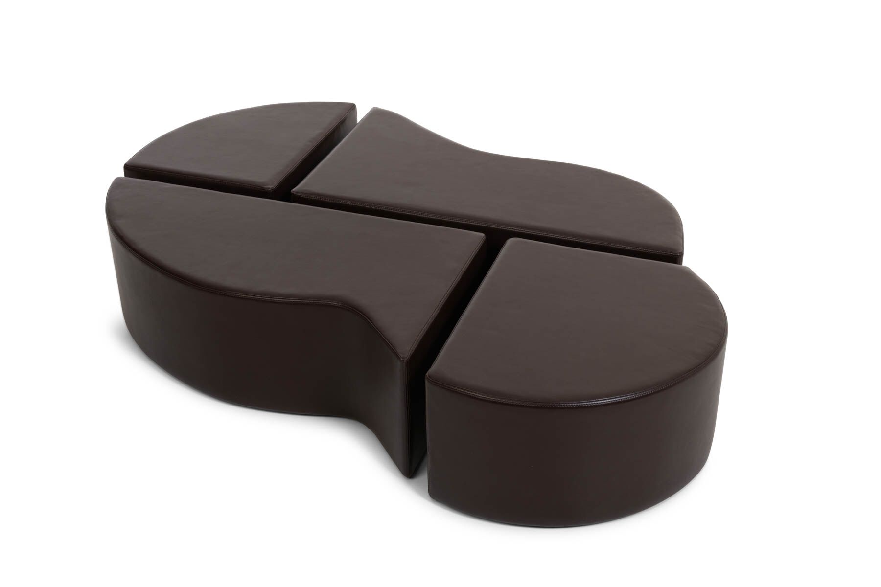 FLINT GRID LEATHER Free form low coffee table