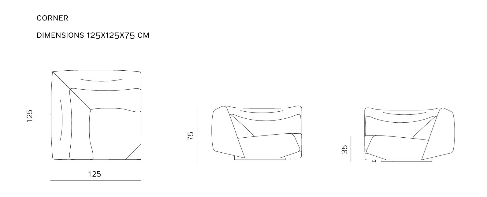 ABSENT Corner modular fabric sofa