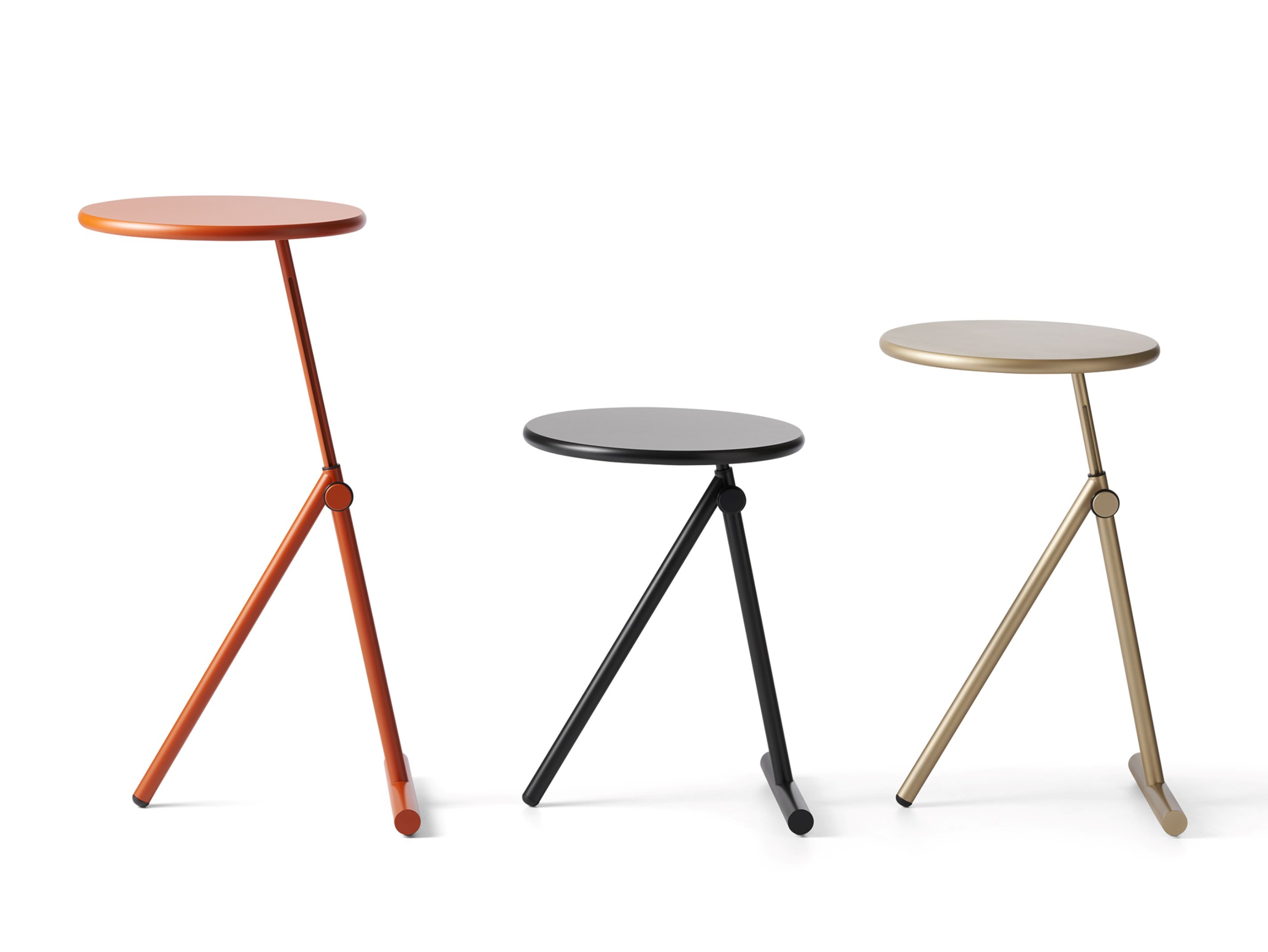 KOJI — Round height-adjustable coffee table with castors