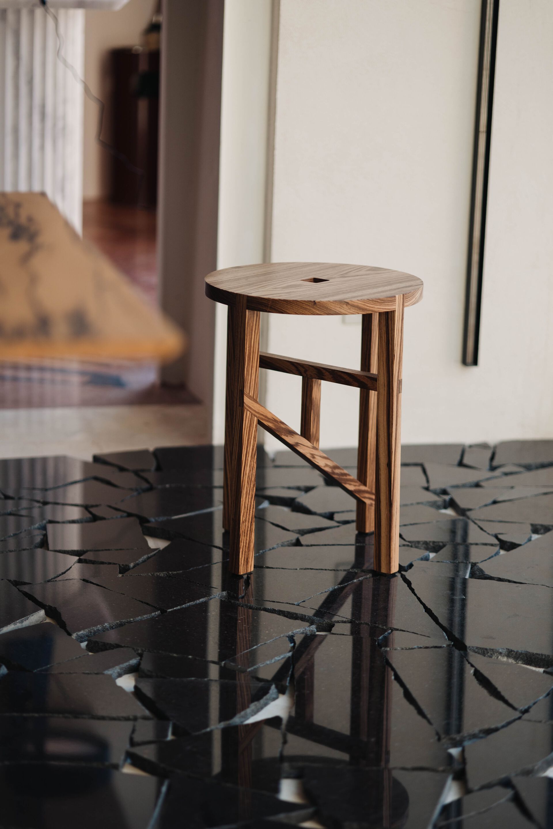 Second-Studio OBLIQUO Wooden coffee table / stool