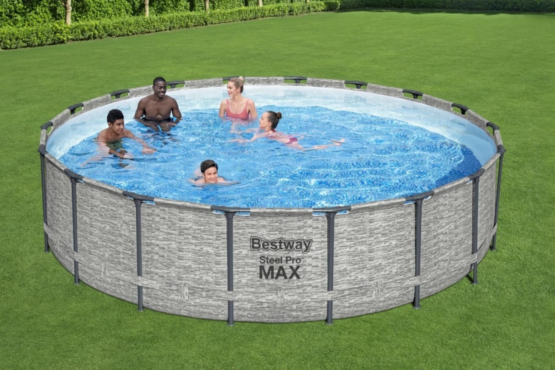 rack pool bestway 5618y steel pro max 18 549 x 122 m 11 in 1 round grey - Steel Pro MAX™ 18' x 48"/5.49m x 1.22m Pool Set - 5618Y