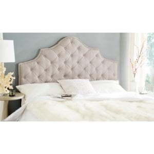 Taupe Linen Upholstered Tufted Headboard