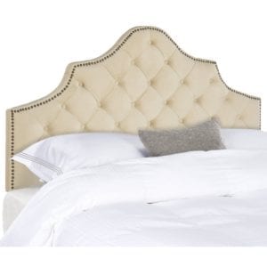 Safavieh Arebelle Buckwheat Velvet Upholstered Tufted Headboard