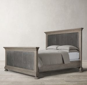 ST. JAMES PANEL LEATHER BED WITH FOOTBOARD