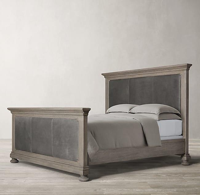 ST JAMES PANEL LEATHER BED WITH FOOTBOARD 1 - ST. JAMES PANEL LEATHER BED WITH FOOTBOARD