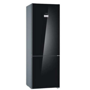 bosch Free-standing fridge-freezer with freezer at bottom, glass door, 193 x 70 cm, Black KGN56LB3E8