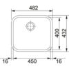 FRANKE Sottotop GAX 110-45 Stainless Steel 122.0021.440