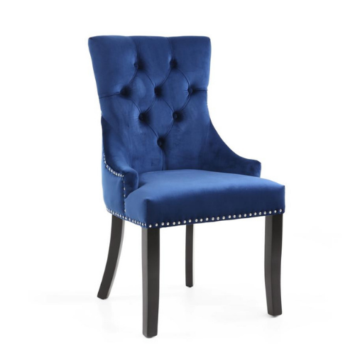 Akina Brushed Velvet Ocean Blue Accent Chair - Akina Brushed Velvet Ocean Blue Accent Chair