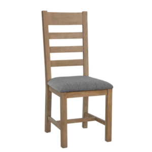 Keiko Occasional Slatted Dining Chair Grey Check