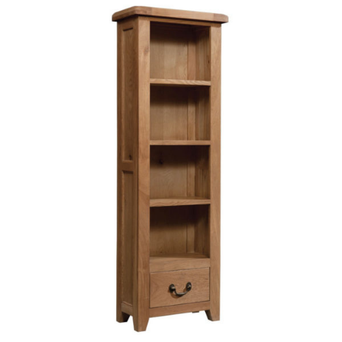 NyokoWaxed Oak Tall Narrow Bookcase Fully Assembled - NyokoWaxed Oak Tall Narrow Bookcase | Fully Assembled