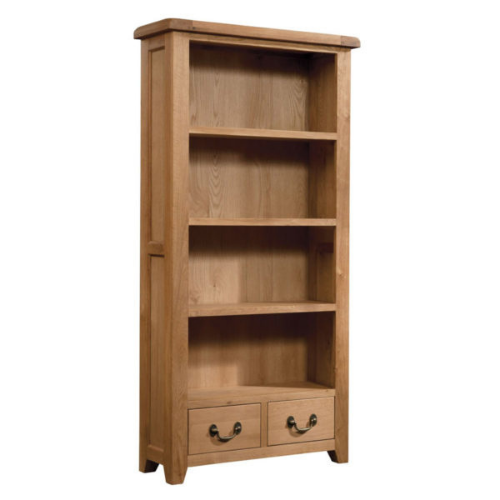 Sumi Waxed Oak Tall Wide Bookcase Fully Assembled - Sumi Waxed Oak Tall Wide Bookcase | Fully Assembled