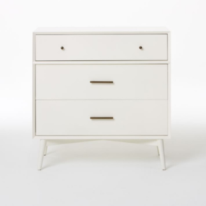 Mid-Century 3-Drawer Dresser – White