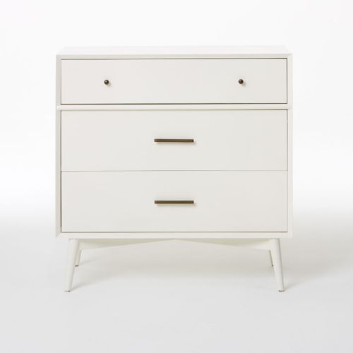 mid century 3 drawer dresser o furniture ideal - Mid-Century 3-Drawer Dresser - White