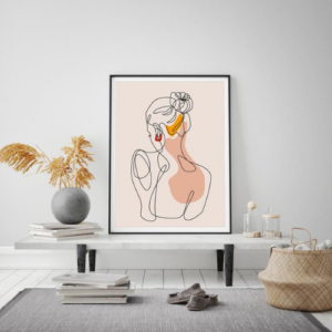 Female Nude Body Print, Fine Line Print