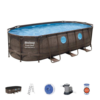 Bestway Oval Above Ground Pool With Swim Vista Porthole 549x274x122 Cm – No:56716