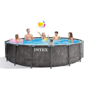 Intex Greywood Prism Frame Pool (4.57 m X 1.22 m) Round with Filter Pump No: 26742